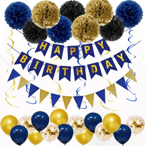 Набор воздушных шаров для украшения дня рождения темно-синего цвета